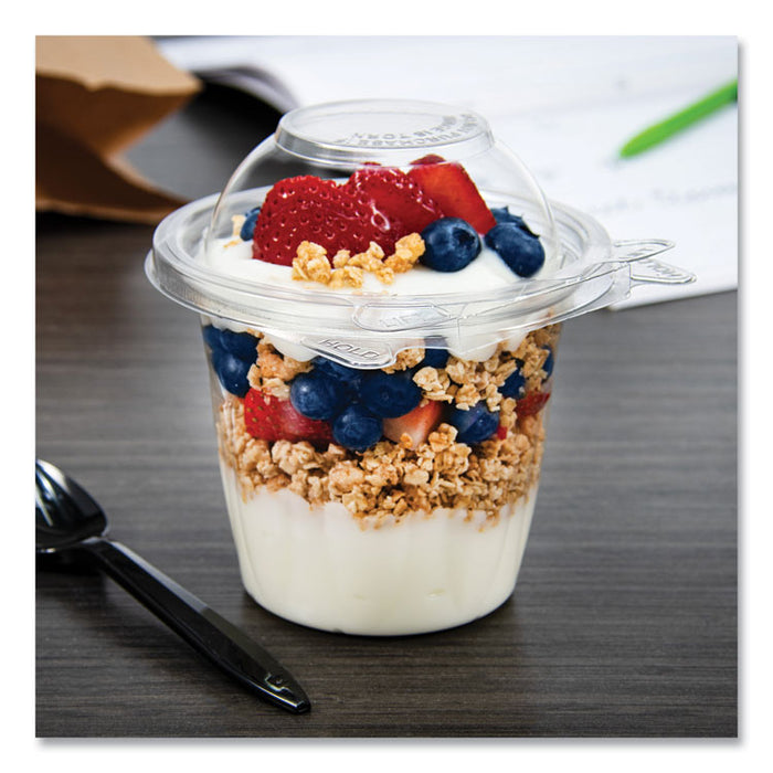 SafeSeal Tamper-Resistant, Tamper Evident Bowls, Dome Lid, 12 oz, 4.36 x 8.84 x 4.52, Clear, Plastic, 256/Carton
