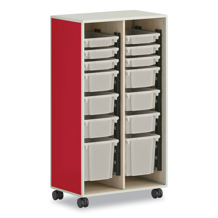 Flagship Storage Bins, 1 Section, 12.75" x 16" x 12", Translucent White