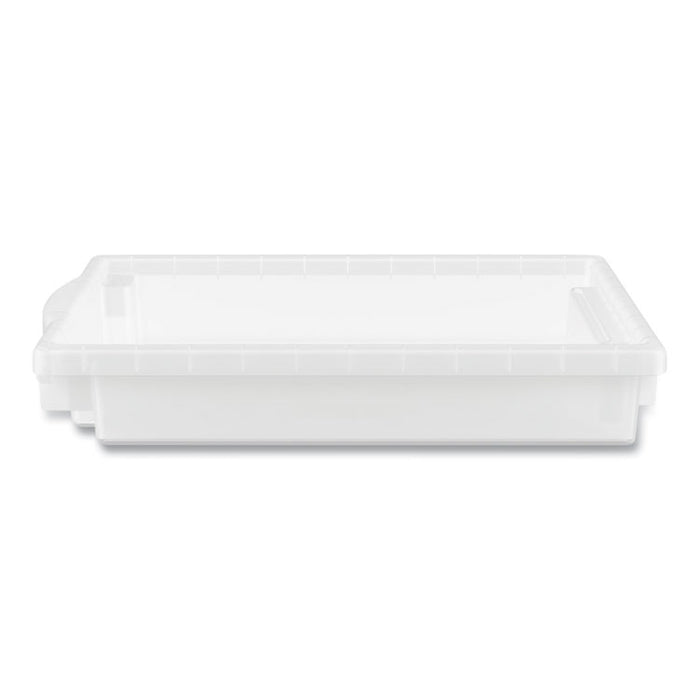 Flagship Storage Bins, 1 Section, 12.75" x 16" x 3", Translucent White