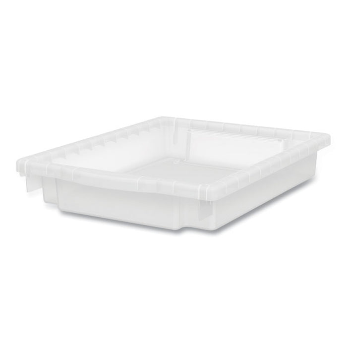 Flagship Storage Bins, 1 Section, 12.75" x 16" x 3", Translucent White