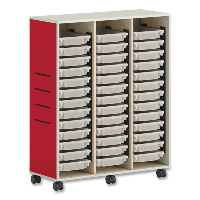 Flagship Storage Bins, 1 Section, 12.75" x 16" x 3", Translucent White