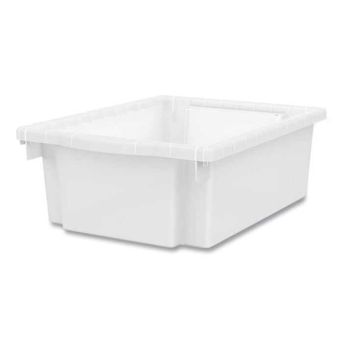 Flagship Storage Bins, 1 Section, 12.75" x 16" x 6", Translucent White