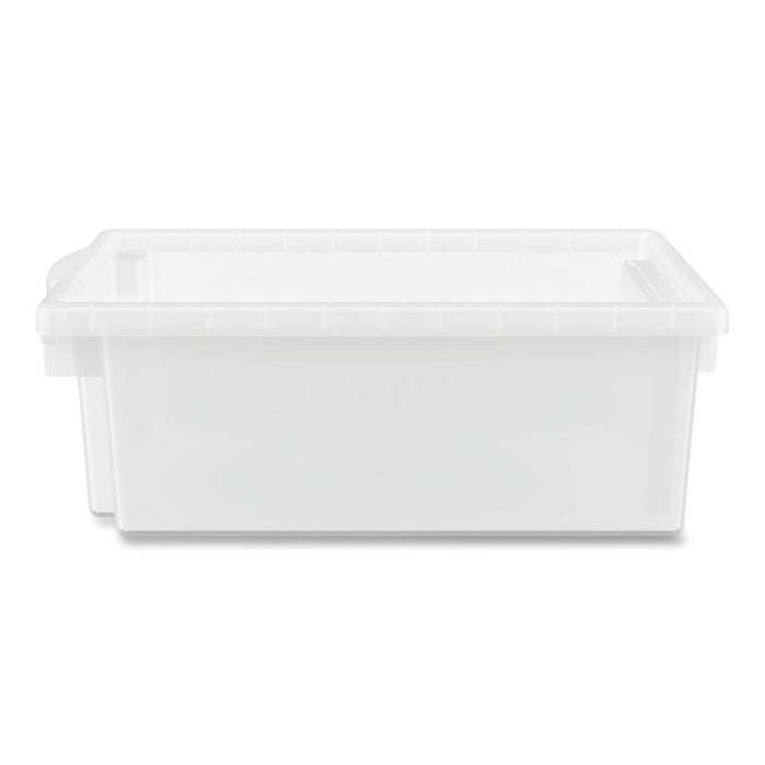 Flagship Storage Bins, 1 Section, 12.75" x 16" x 6", Translucent White