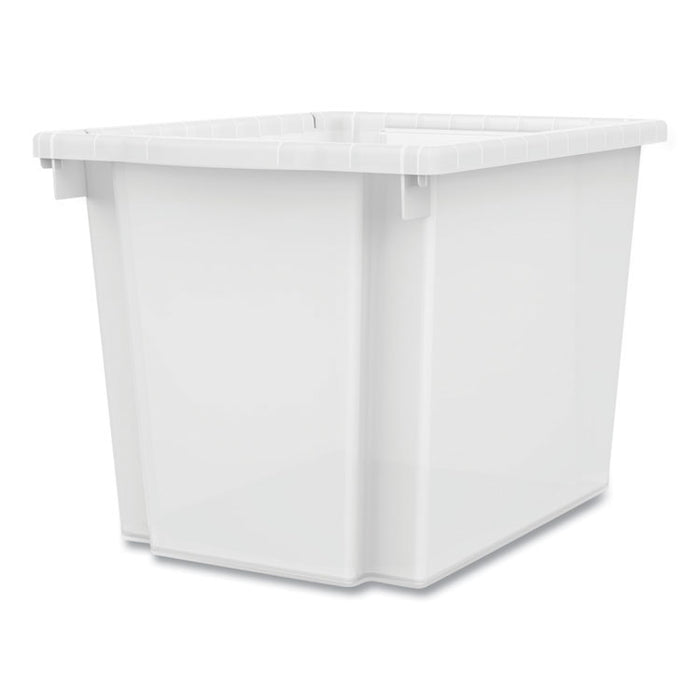 Flagship Storage Bins, 1 Section, 12.75" x 16" x 12", Translucent White