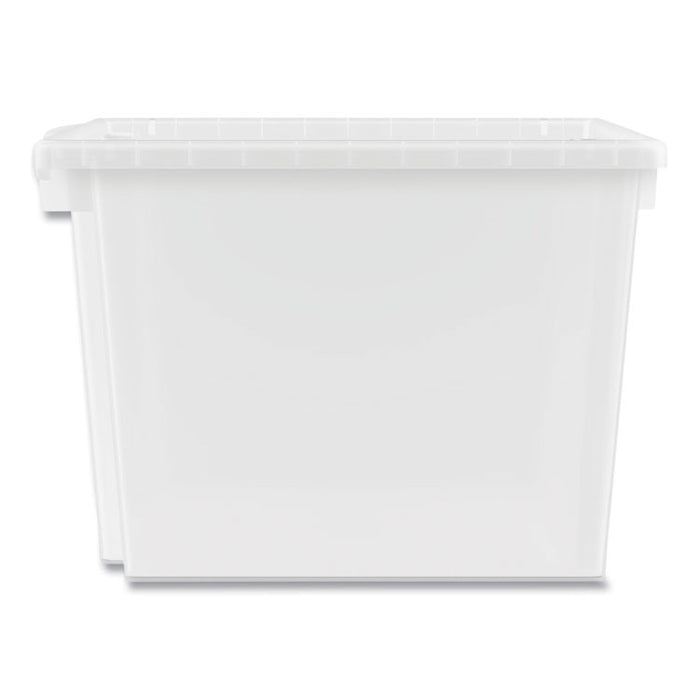 Flagship Storage Bins, 1 Section, 12.75" x 16" x 12", Translucent White