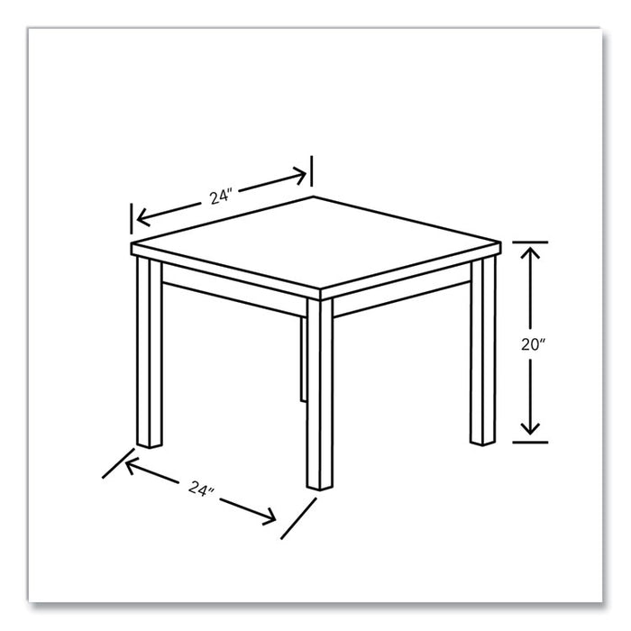 80000 Series Laminate Occasional Corner Table, 24d x 24w x 20h, Kingswood Walnut