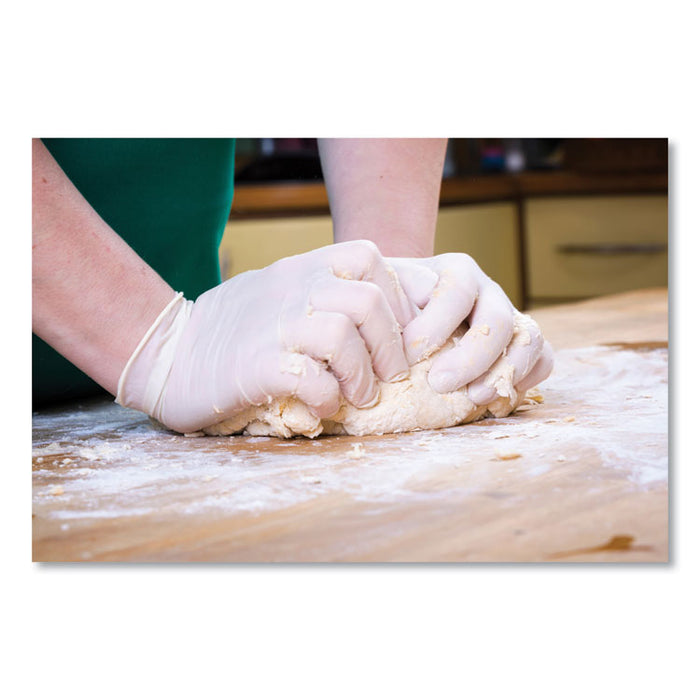 Latex Gloves, Powdered, Medium, 4 mil Thick, 9.45" Long, Cream, 100/Box, 10 Boxes/Carton