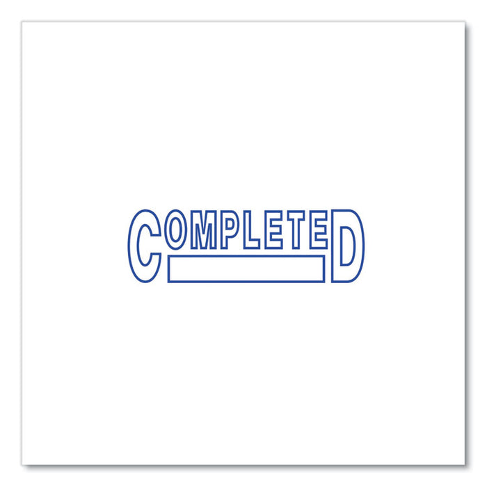 Message Stamp, COMPLETED, Pre-Inked One-Color, Blue Ink