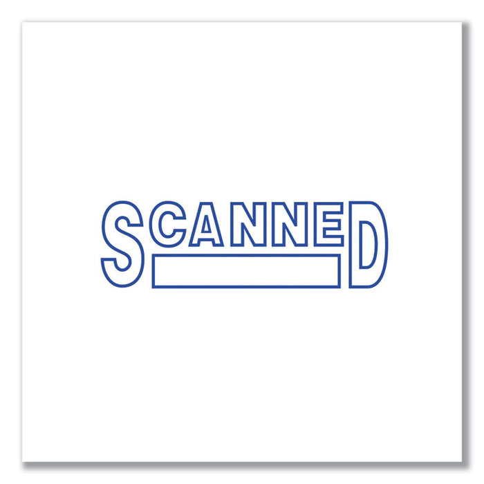 Message Stamp, SCANNED, Pre-Inked One-Color, Blue
