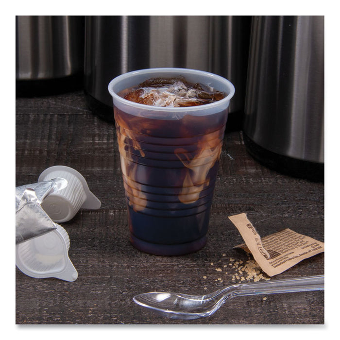 High-Impact Polystyrene Cold Cups, 7 oz, Plastic, Translucent, 100/Pack