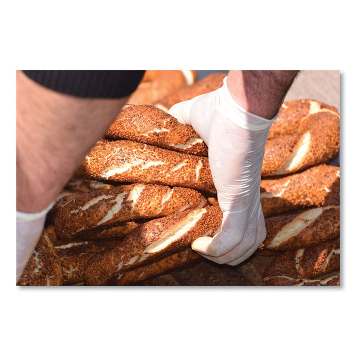 Stretch Vinyl Examination Gloves, Powder-Free, Small, 5 mil Thick, 9.45" Long, Cream, 100/Box, 10 Boxes/Carton