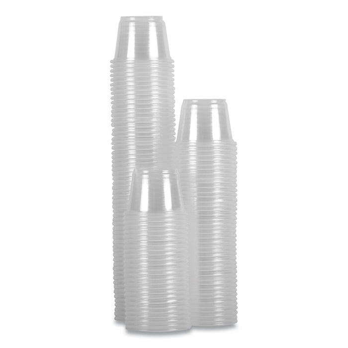 Souffle/Portion Cups, 1 oz, Plastic, Clear, 125/Sleeves, 20 Sleeves/Carton