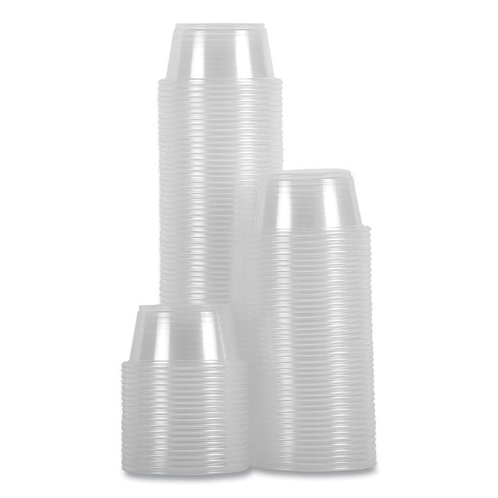 Souffle/Portion Cups, 2 oz, Plastic, Clear, 125/Sleeve, 20 Sleeves/Carton