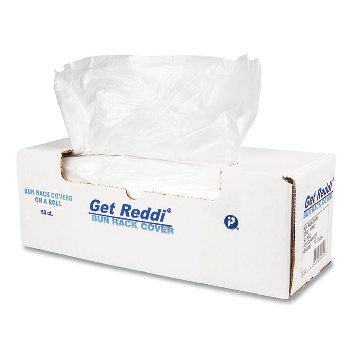 Bun Rack/Pan Cover Film, 52 x 80, 1-Rack, 15 Micron, Clear, 50/Carton