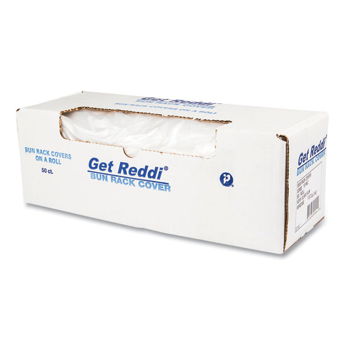 Bun Rack/Pan Cover Film, 52 x 80, 1-Rack, 15 Micron, Clear, 50/Carton