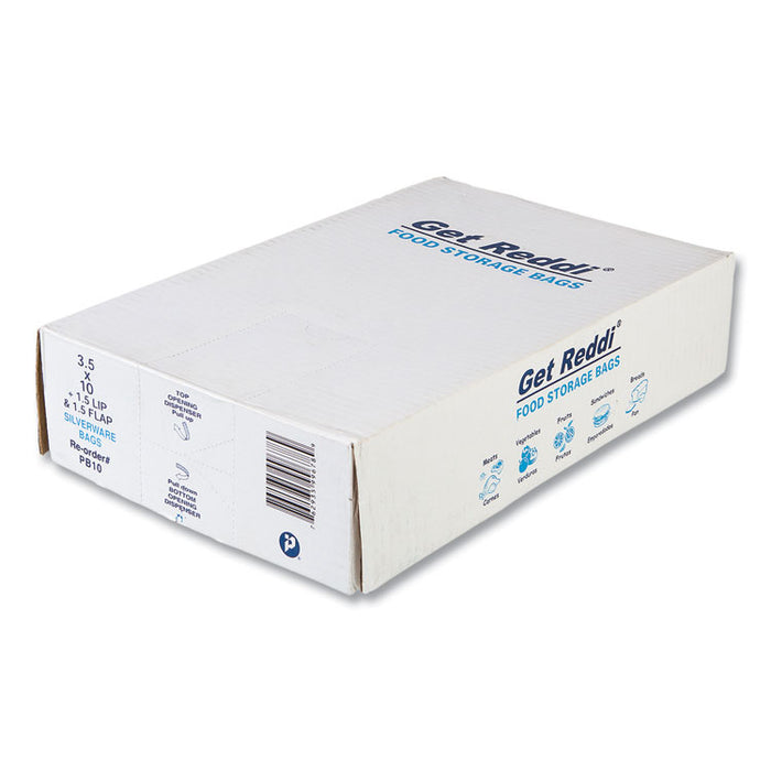Silverware Bags, 3.5" x 1.5" x 10", Clear, 2,000/Carton