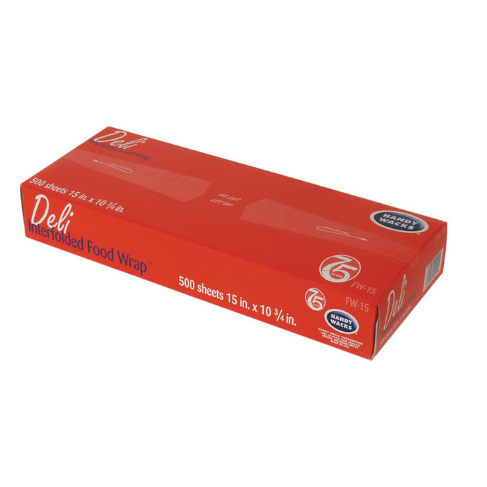 Interfolded Food Wrap Deli Sheets, 10.75 x 15, 500/Box, 12 Boxes/Carton
