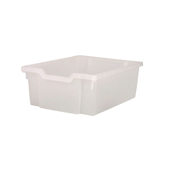 Callero MakerSpace Trolley Set 01, Metal, 1 Shelf, 12 F1 Bins, 3 F2 Bins, 42.9" x 17.3" x 61.8", Silver/Translucent Frost