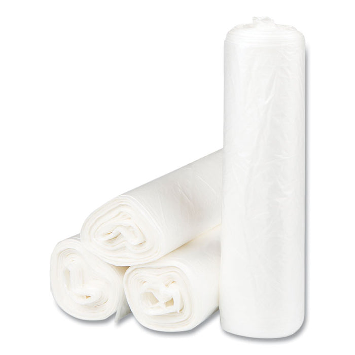 High-Density Commercial Can Liners, 16 gal, 6 mic, 24" x 33", Natural, Interleaved Roll, 50 Bags/Roll, 20 Rolls/Carton
