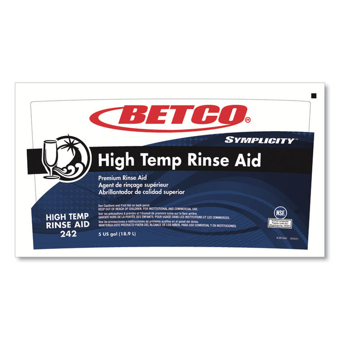 Symplicity High Temp Rinse Aid, 5 gal Pail