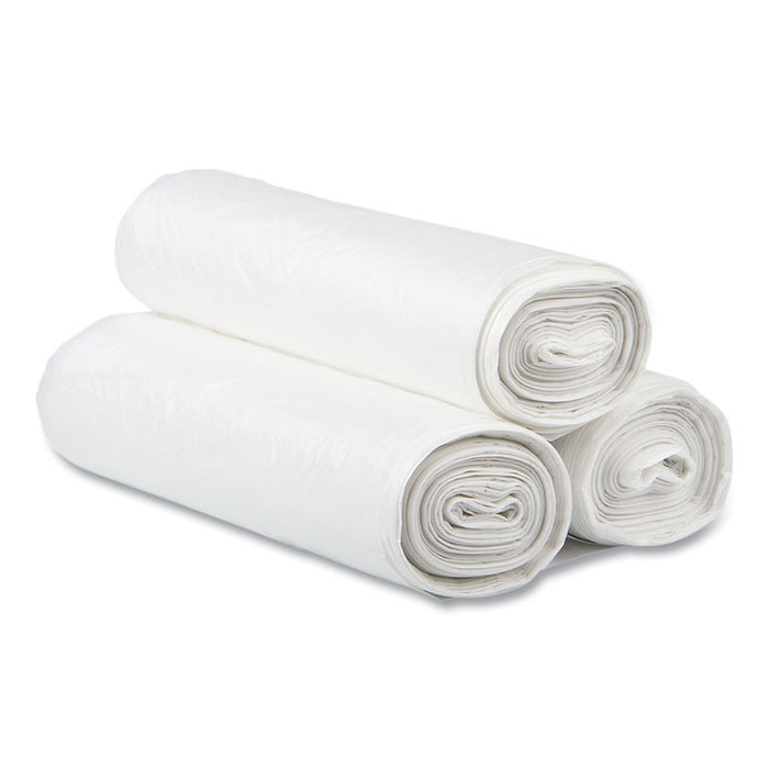 Low-Density Commercial Can Liners, 16 gal, 0.35 mil, 24" x 33", Clear, Perforated Roll, 50 Bags/Roll, 20 Rolls/Carton