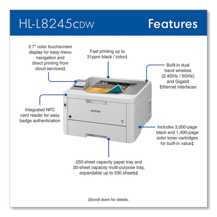 Workhorse HL-L8245CDW Wireless Digital Color Printer