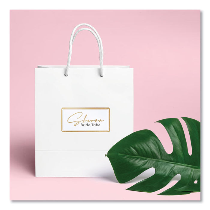 White Easy Peel Mailing Labels with Metallic Border, Inkjet/Laser Printers, 2 x 4, White, 10/Sheet, 10 Sheets/Pack