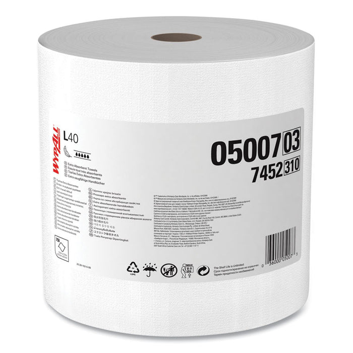L40 Towels, Jumbo Roll, 12.5 x 12.2, White, 750/Roll
