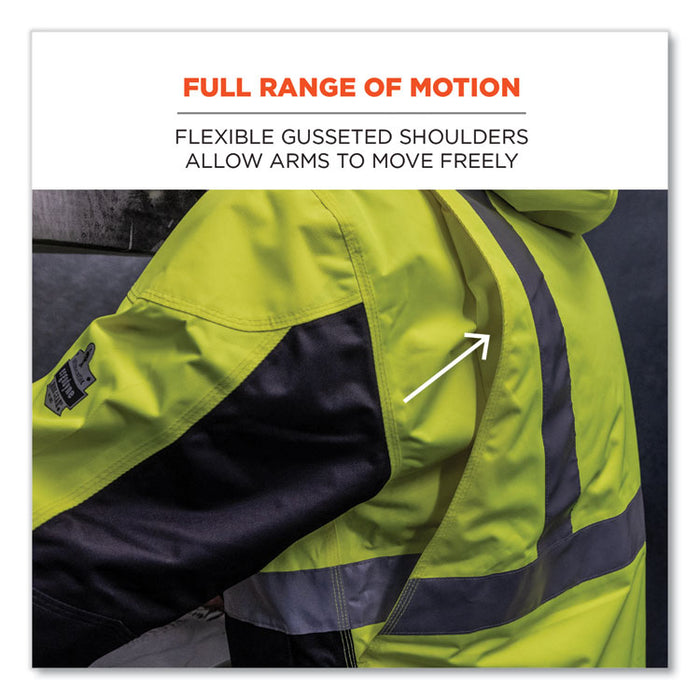 GloWear 8275 Class 2 Heavy-Duty Hi-Vis Workwear Sherpa Lined Jacket, 3X-Large, Lime