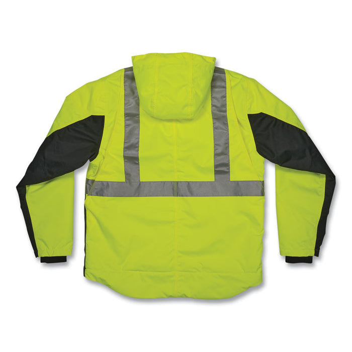 GloWear 8275 Class 2 Heavy-Duty Hi-Vis Workwear Sherpa Lined Jacket, X-Large, Lime