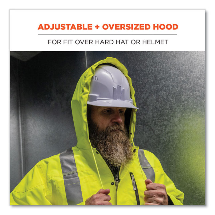 GloWear 8275 Class 2 Heavy-Duty Hi-Vis Workwear Sherpa Lined Jacket, 3X-Large, Lime
