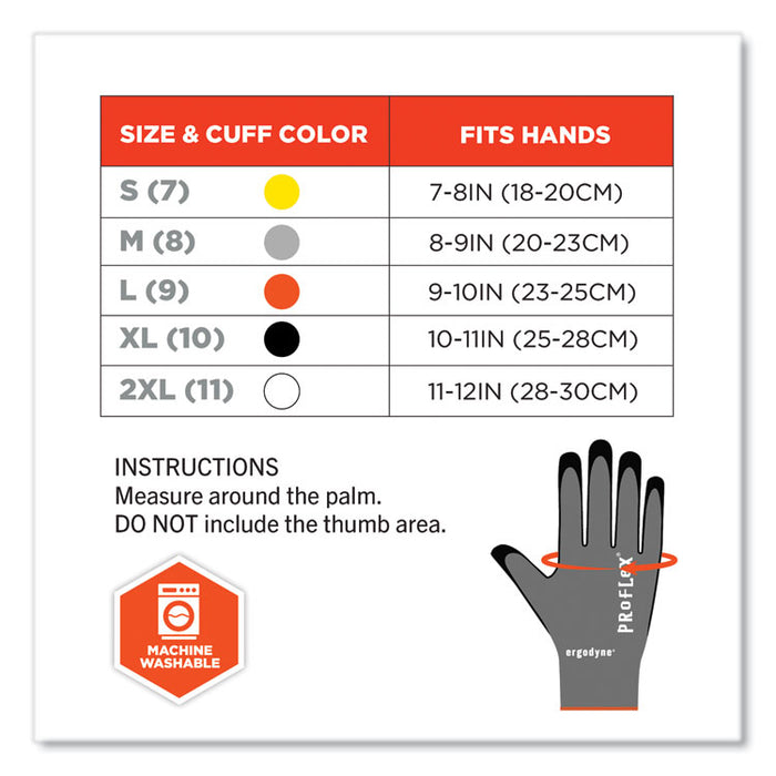 ProFlex 7043 ANSI A4 Nitrile Coated CR Gloves, EN388: 4X42D, 9" Long, Small, Gray, Pair