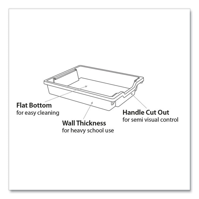 F2 Deep Trays for Gratnells Storage Frames and Trolleys, 3.57 gal Capacity, 12.28" x 16.81" x 6.25", Flame Red, 6/Pack