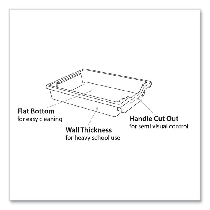 F2 Deep Trays for Gratnells Storage Frames and Trolleys, 3.57 gal Capacity, 12.28" x 16.81" x 6.25", Grass Green, 6/Pack