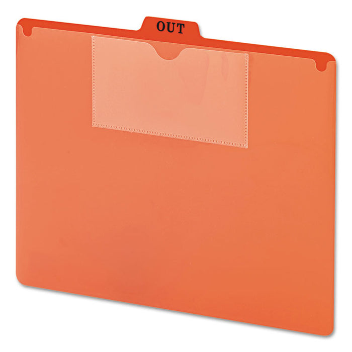 Poly Out Guide, Two-Pocket Style, 1/5-Cut Top Tab, Out, 8.5 x 11, Red, 50/Box