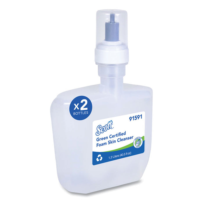 Essential Green Certified Foam Skin Cleanser Refill, Unscented, 1,200 mL, 2/Carton