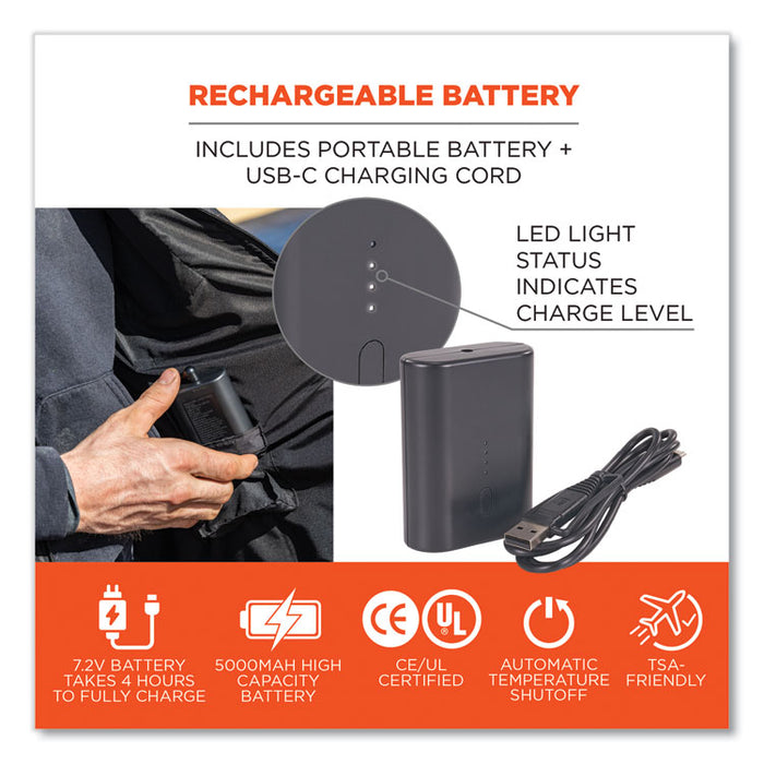 N-Ferno 6495 Rechargeable Heated Vest with Battery Power Bank, Fleece/Polyester, 4X-Large, Black