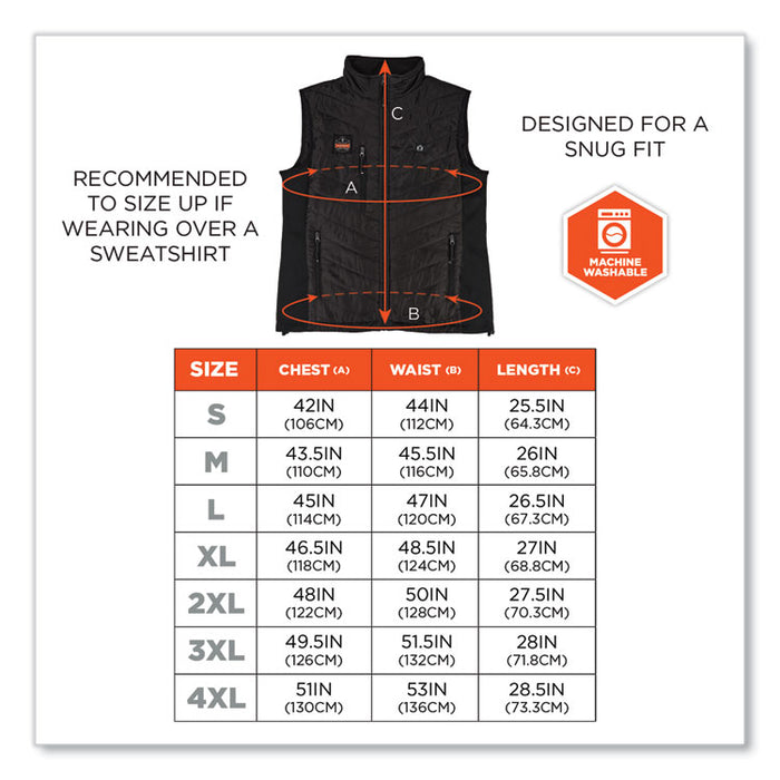N-Ferno 6495 Rechargeable Heated Vest with Battery Power Bank, Fleece/Polyester, 2X-Large, Black