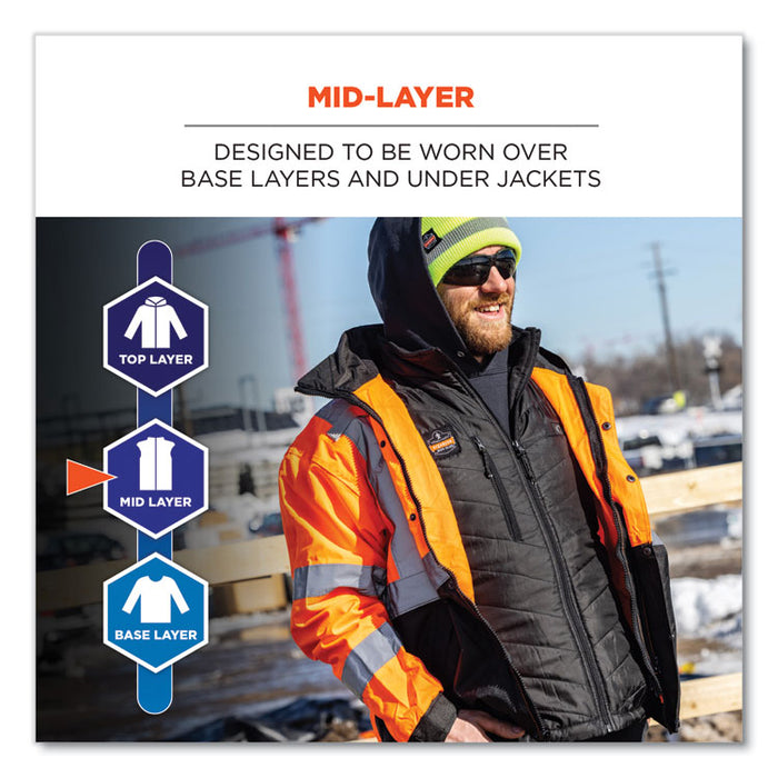 N-Ferno 6495 Rechargeable Heated Vest with Battery Power Bank, Fleece/Polyester, 2X-Large, Black