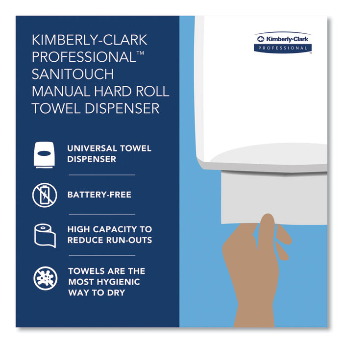 Sanitouch Hard Roll Towel Dispenser, For 1.5" Core, 12.63 x 10.2 x 16.13, White