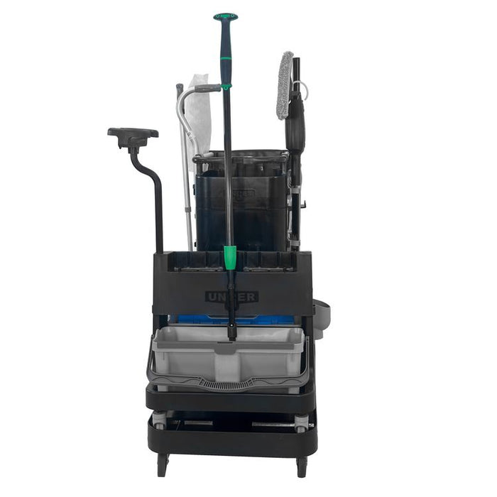 DeepCleanRx Janitorial Carts, Plastic, 3 Shelves, 24 x 26 x 26, Black