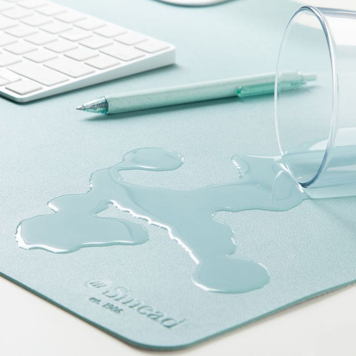 Vegan Leather Desk Pads, 23.6" x 13.7", Light Blue