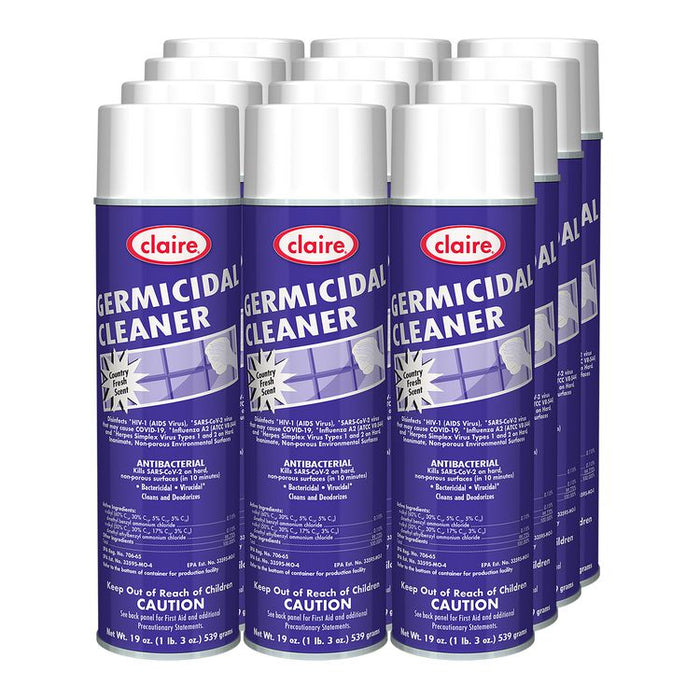 Germicidal Cleaner, Country Fresh Scent, 19 oz Aerosol Spray, 12/Carton
