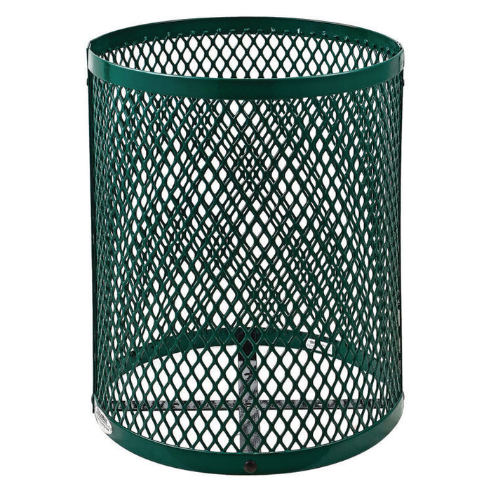 Outdoor Diamond Steel Trash Can, 36 gal, Dome Lid, Green