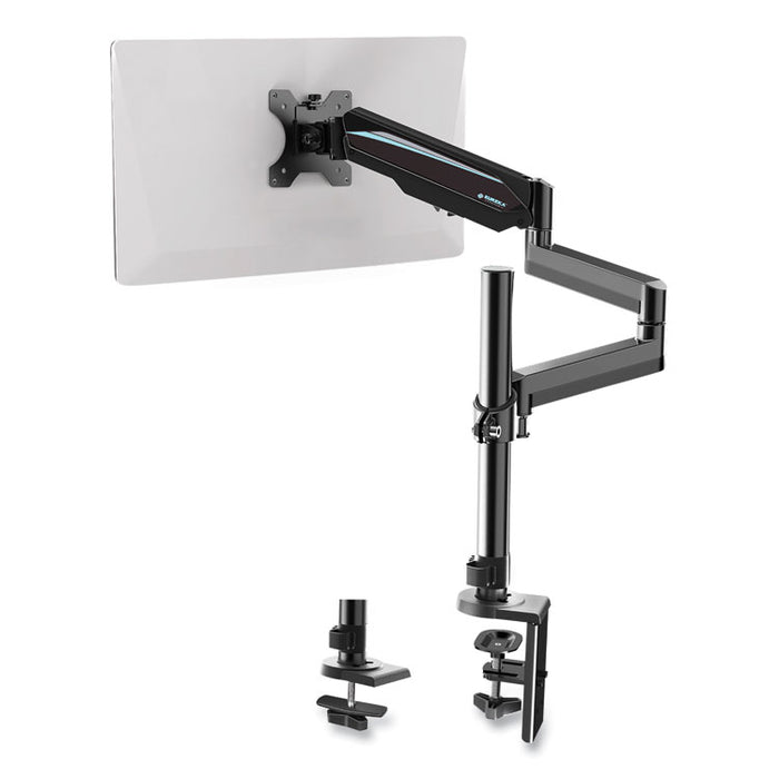 Single Monitor Arm, For 32" Monitors, 90 deg Rotation, 35 deg Tilt, 360 deg Pan, Black, Supports 17.6 lbs