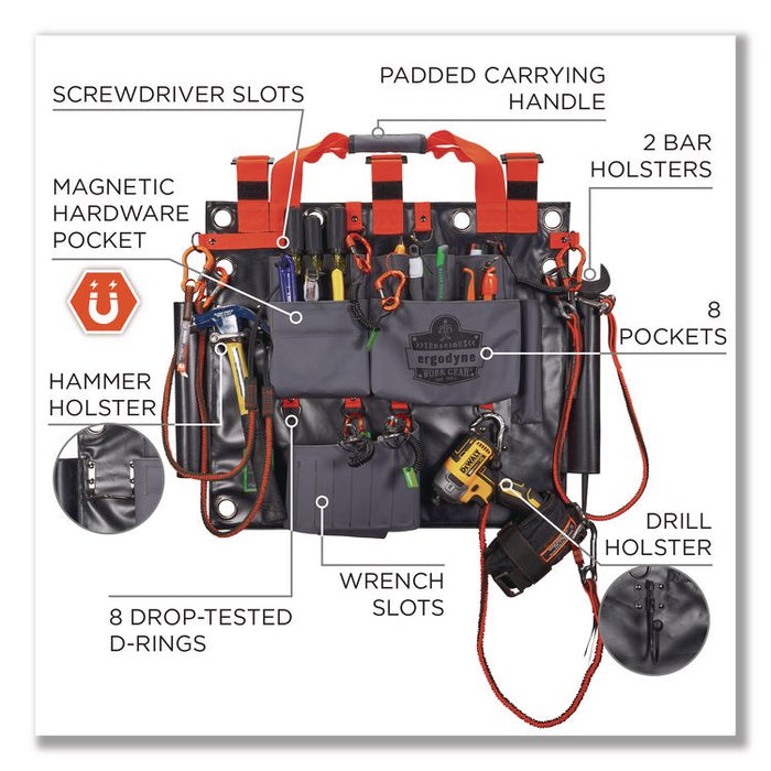 Arsenal 5711 Bucket Truck Tool Board, Locking Aerial Bucket Hooks Kit, 8 Compartments, 24 x 22, Gray