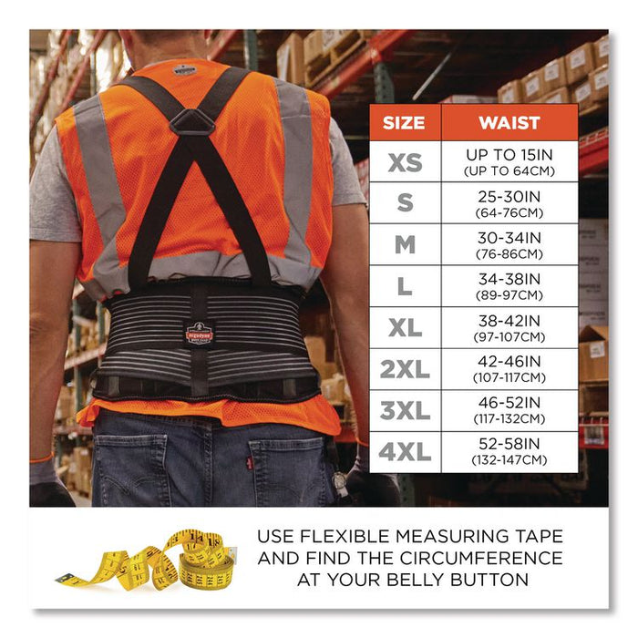 Proflex 1675 Back Support Brace with Cooling/Warming Pack, 4X-Large, 52" to 58" Waist, Black