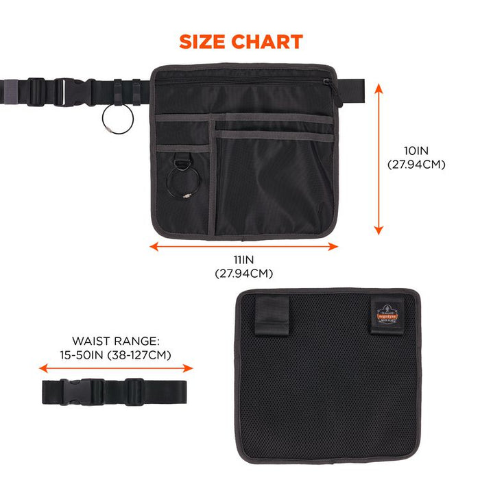 Arsenal 5716 Server Apron Pouch with Pockets, 5 Compartments, 11 x 10, Nylon, Black