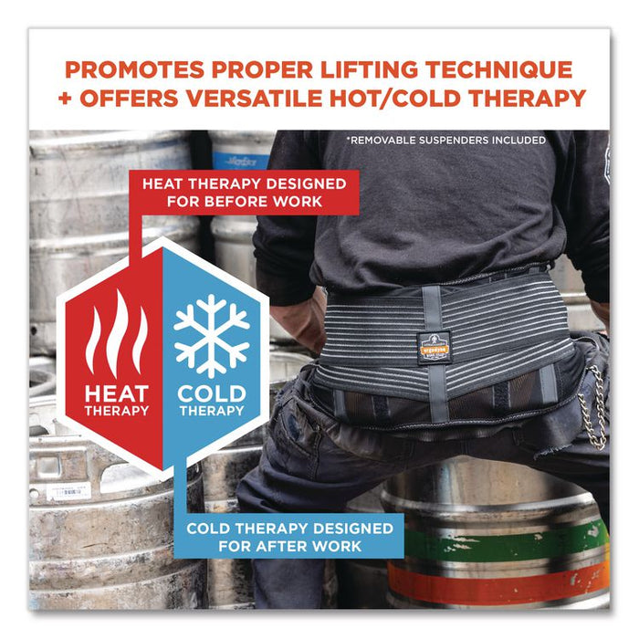 Proflex 1675 Back Support Brace with Cooling/Warming Pack, X-Small, 22" to 25" Waist, Black