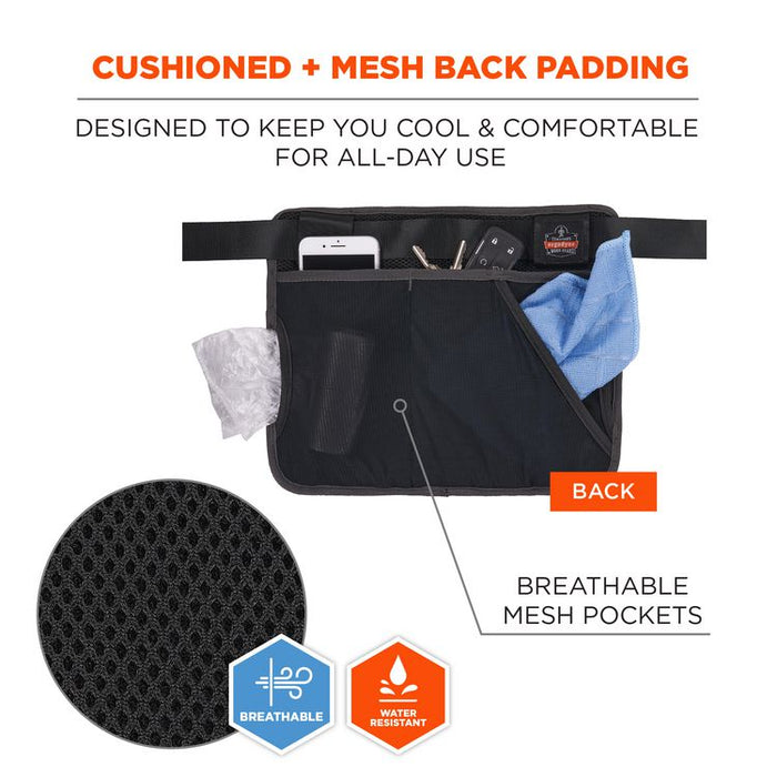 Arsenal 5715 Cleaning Apron Pouch with Pockets, 10 Compartments, 11 x 13.5, Nylon, Black